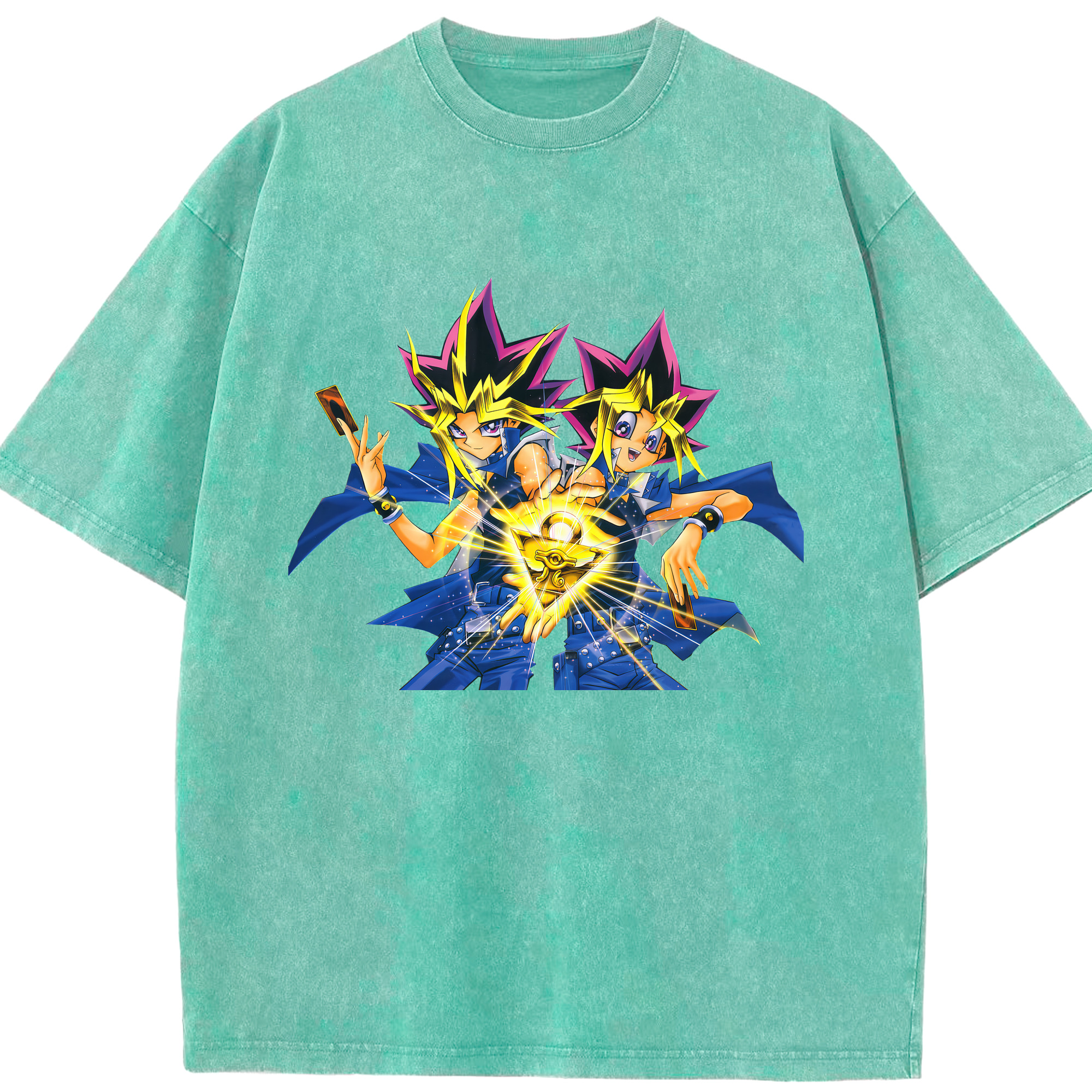 （画像用） 遊☆戯☆王 Yu-Gi-Oh! 綿100% ヴィンテージ風 半袖Tシャツ（フロントプリント）